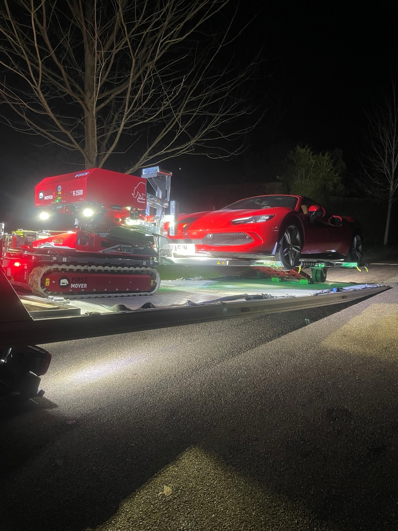 FMR recovery — Red Ferrari on ramp